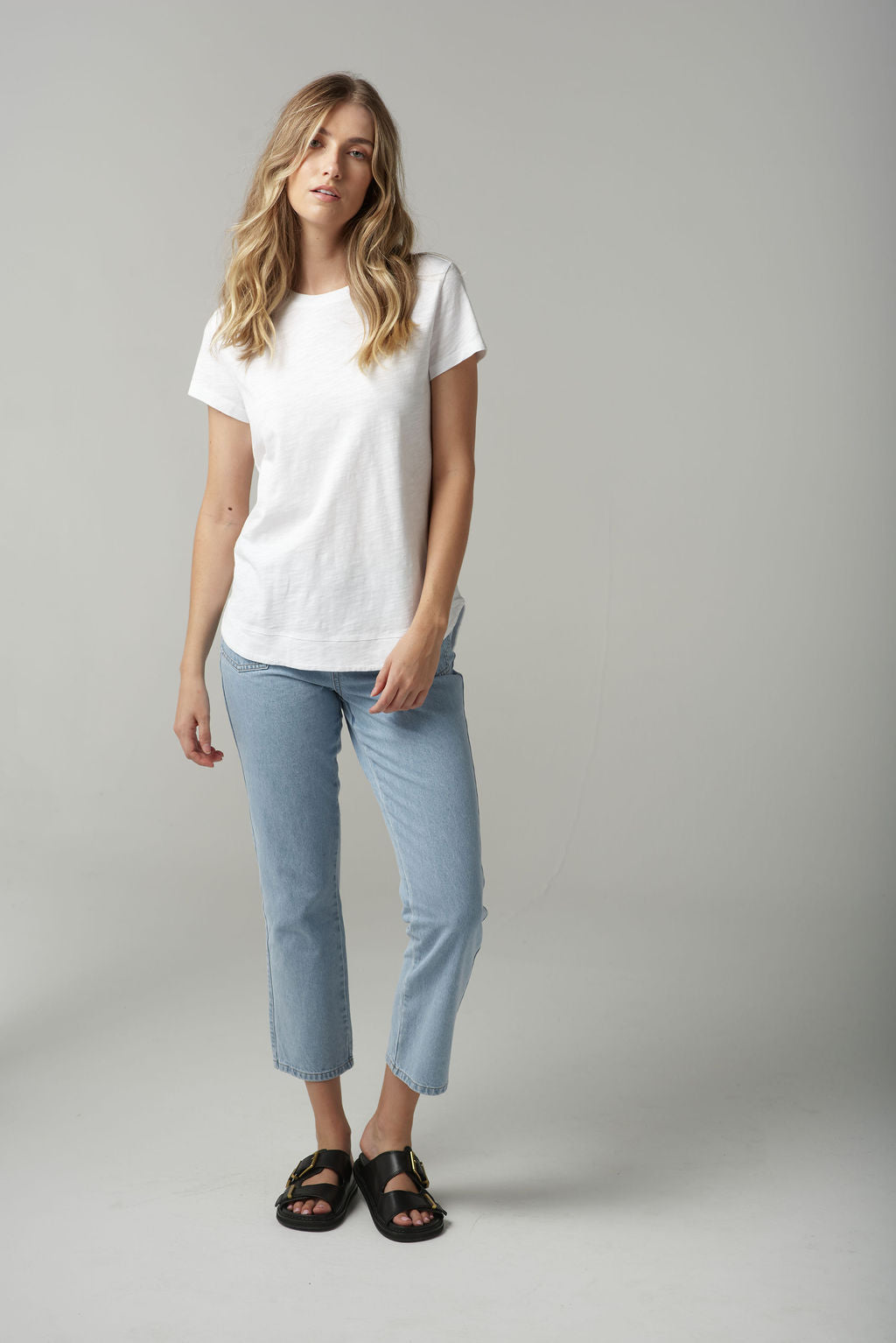 Shaped Hem Tee | White