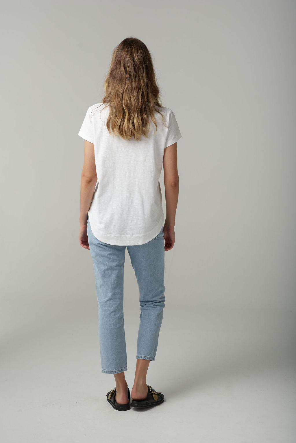 Shaped Hem Tee | White