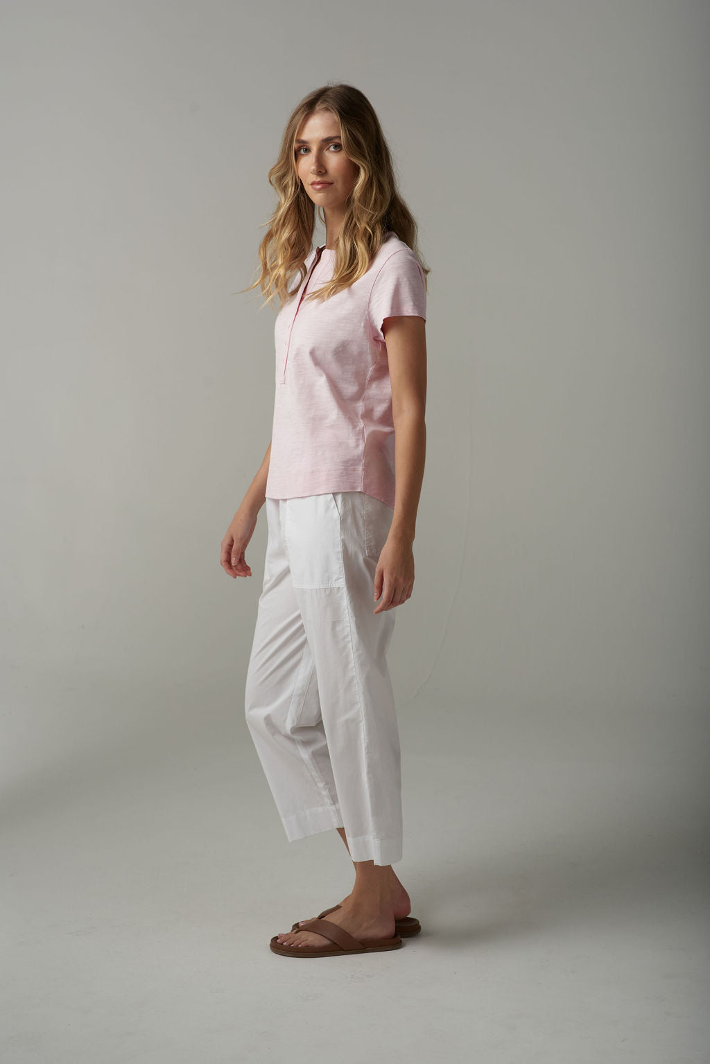 Henley Tee | Pink Touch