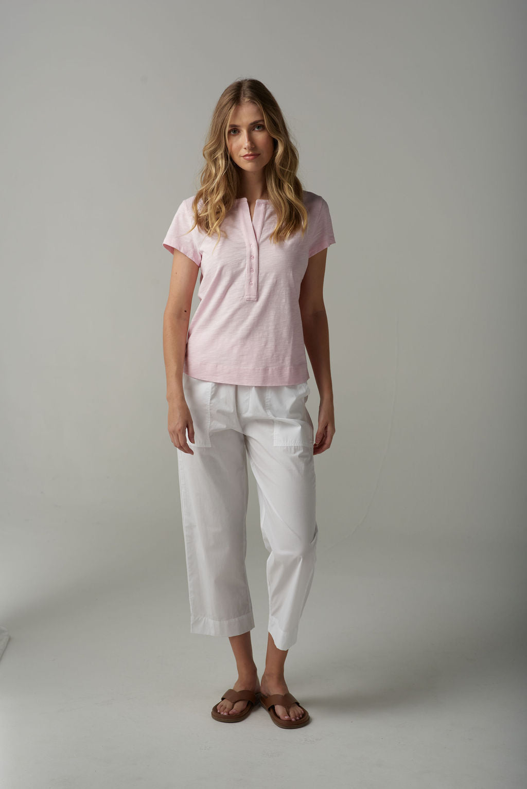 Henley Tee | Pink Touch