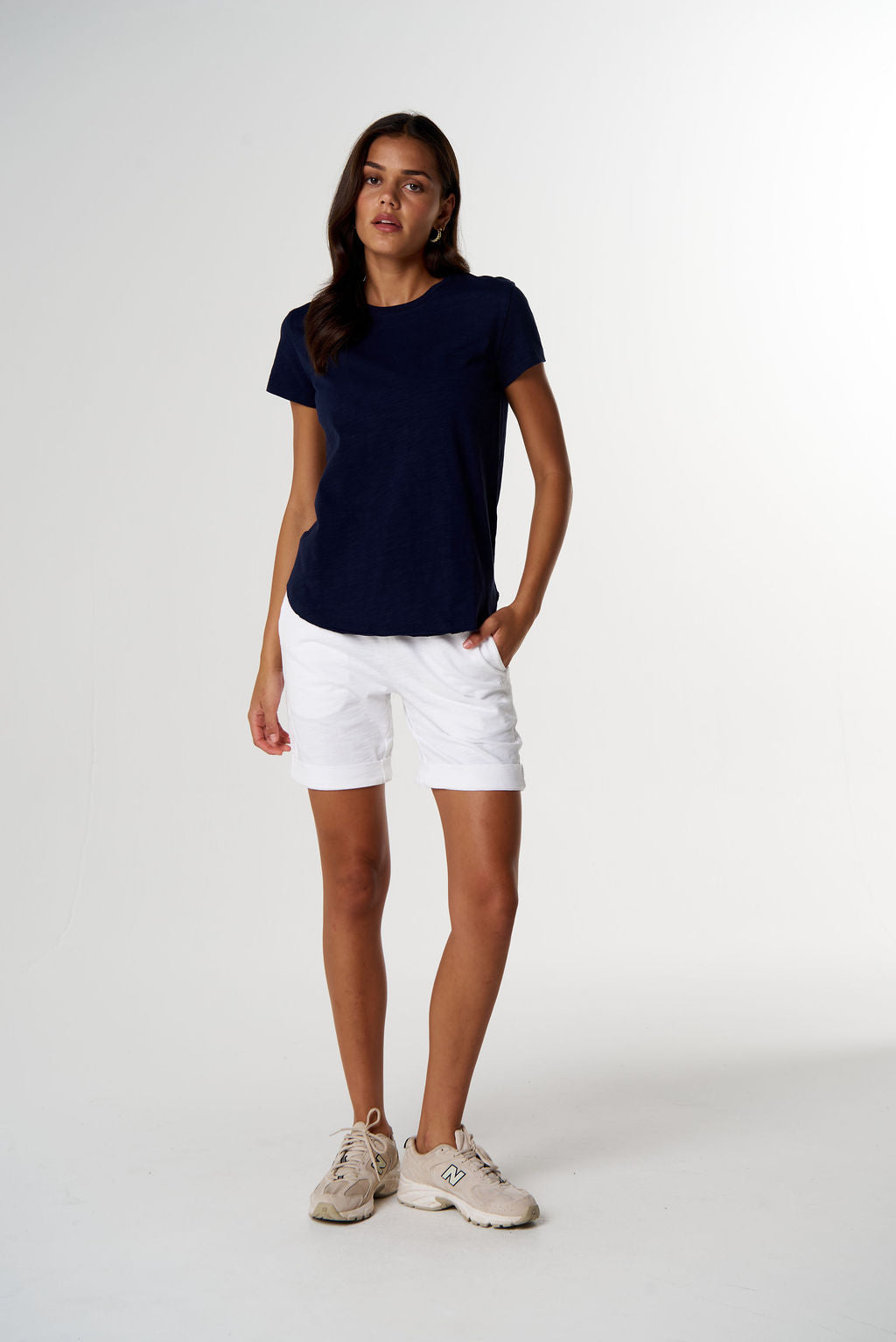 The Shaped Hem Tee | Parisian Navy