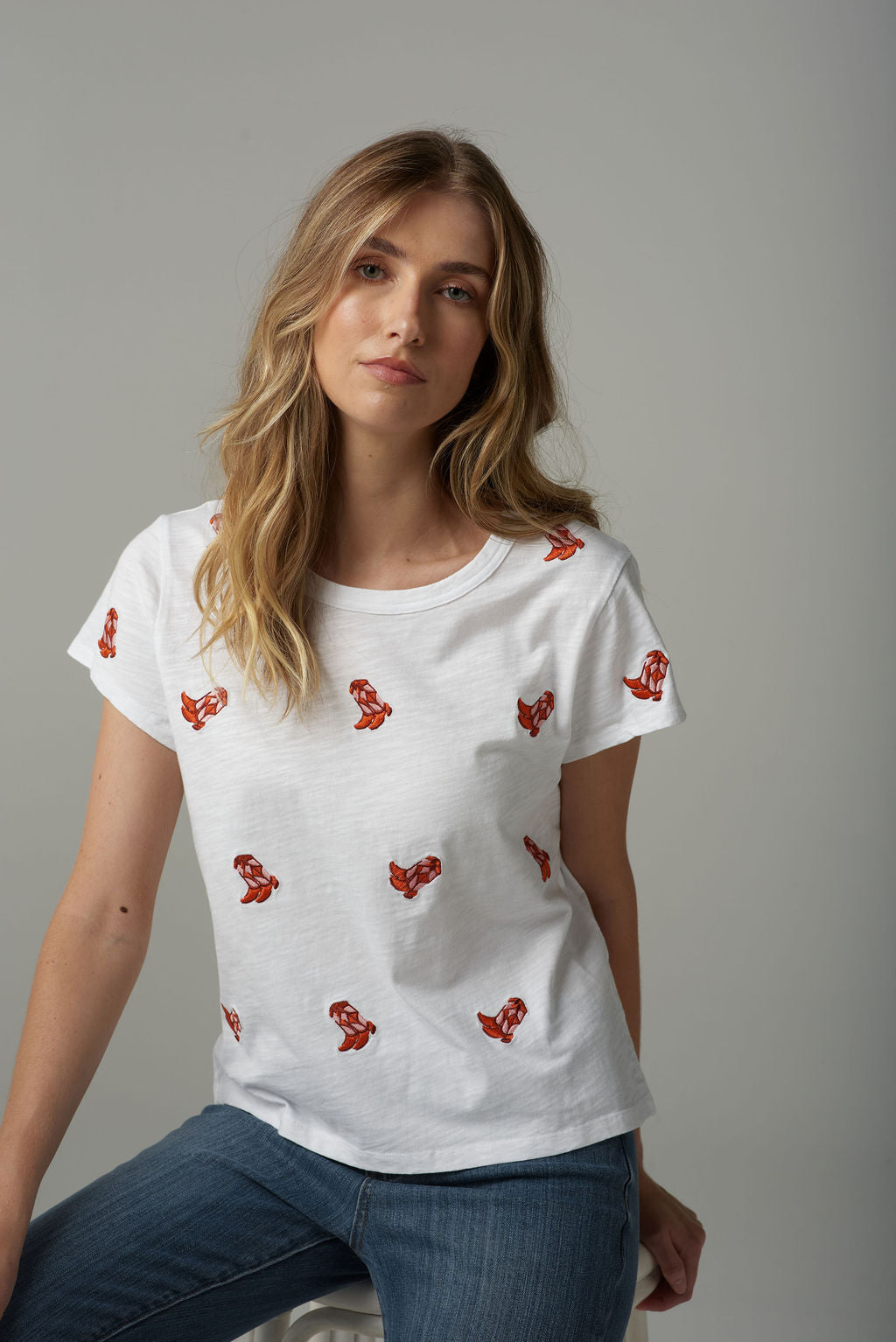Embroidered Boots Tee