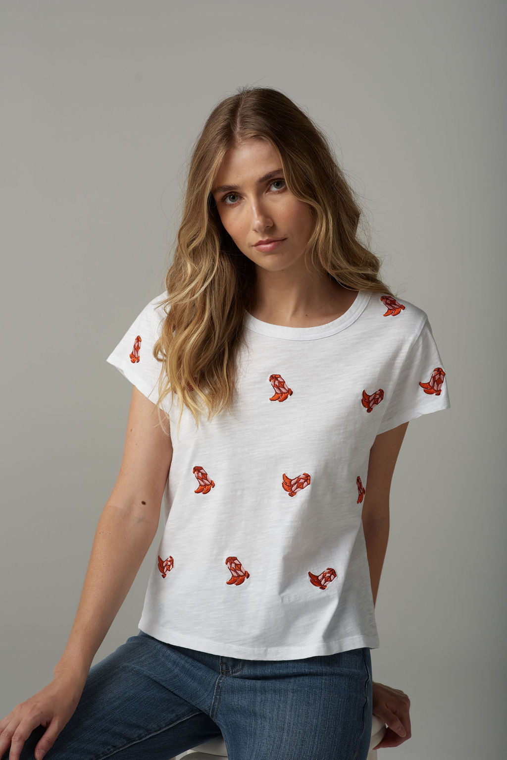 Embroidered Boots Tee