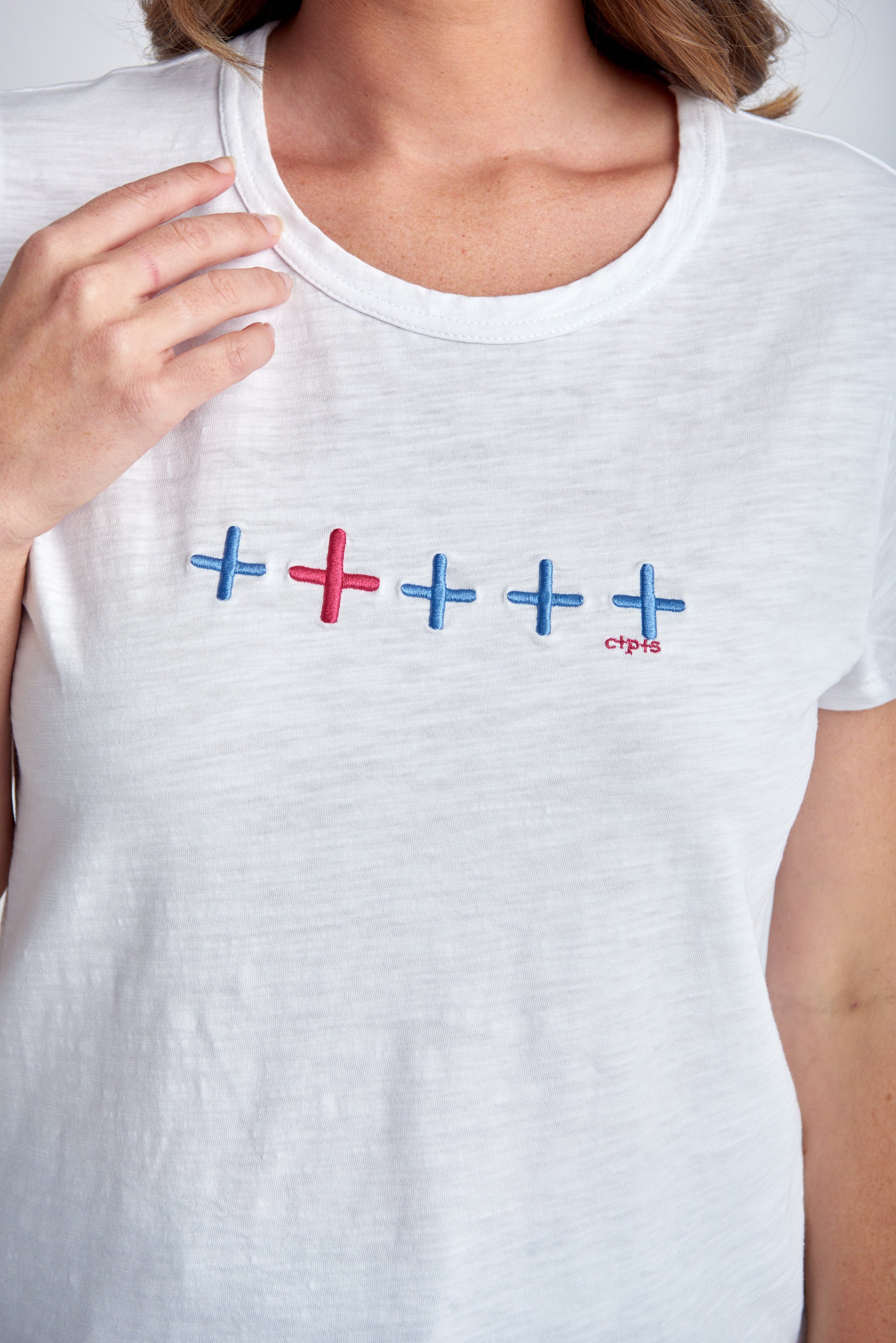 Crew Neck Embroidered Tee -  - Beechworth Emporium