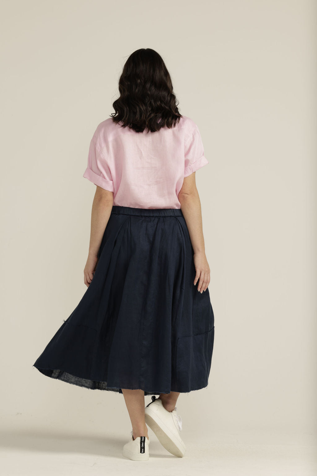 Linen Pleated Full Skirt -  - Beechworth Emporium