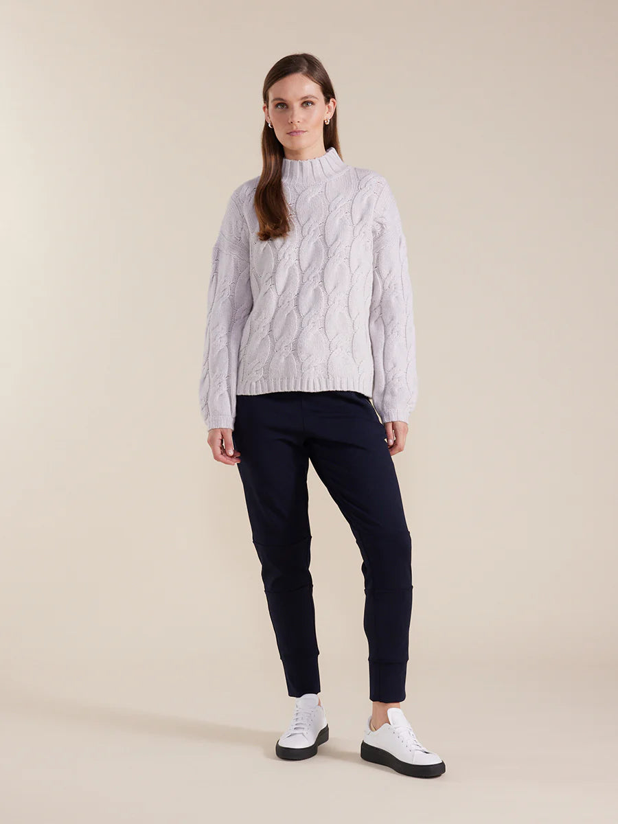 Chunky Cable Fleck Sweater | Heather Grey - Marco Polo - Beechworth Emporium