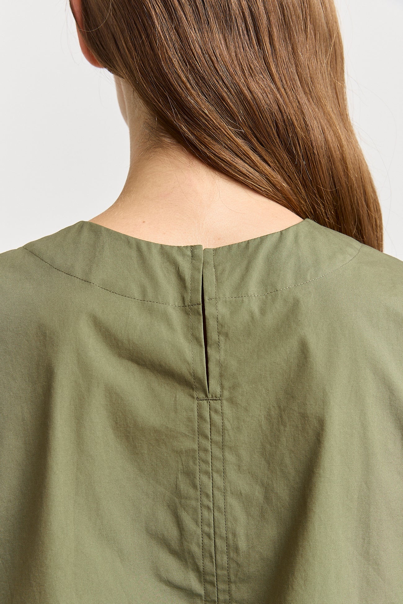 Cotton Drawstring Top | Olive
