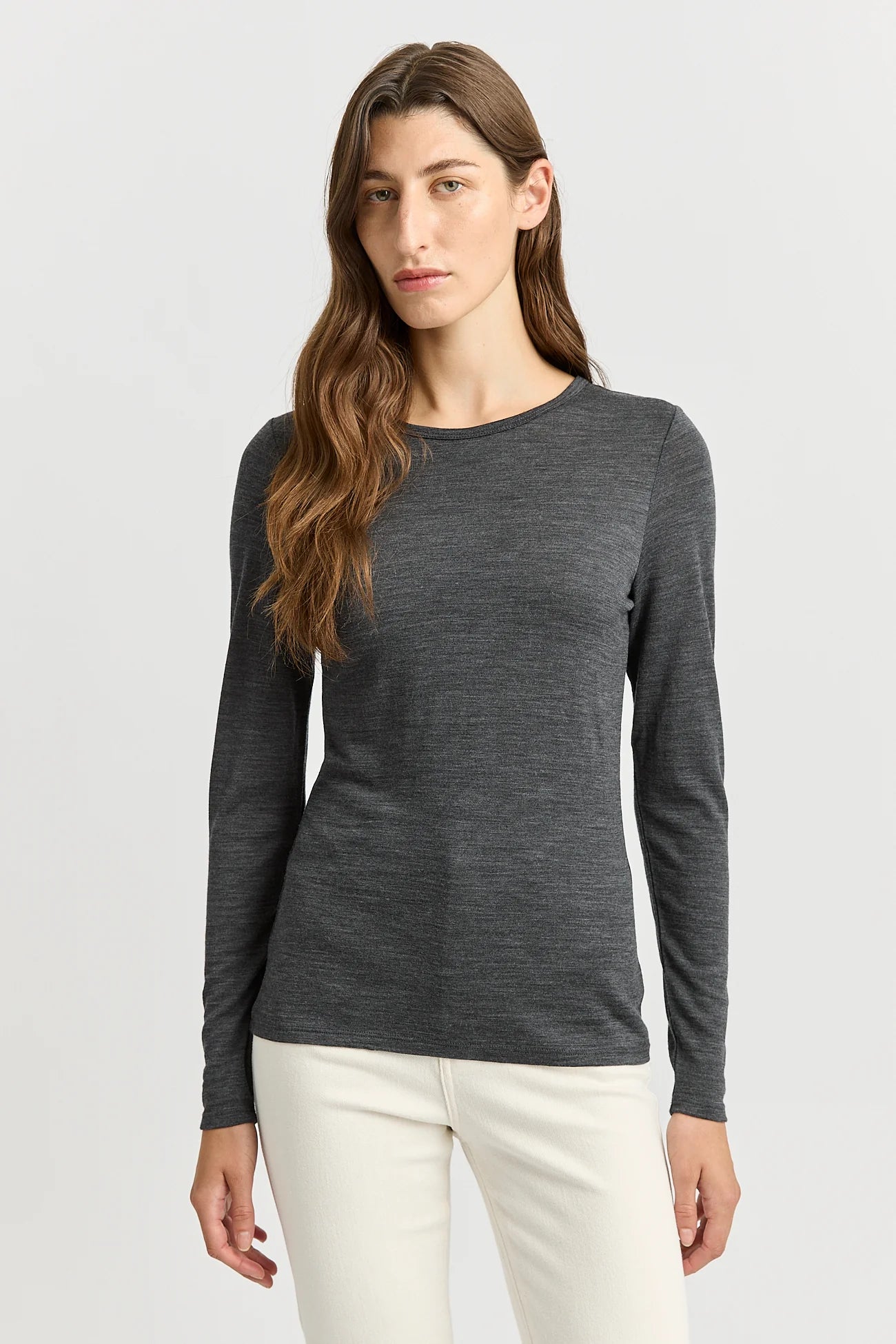 Crew Merino Tee | Charcoal -  - Beechworth Emporium