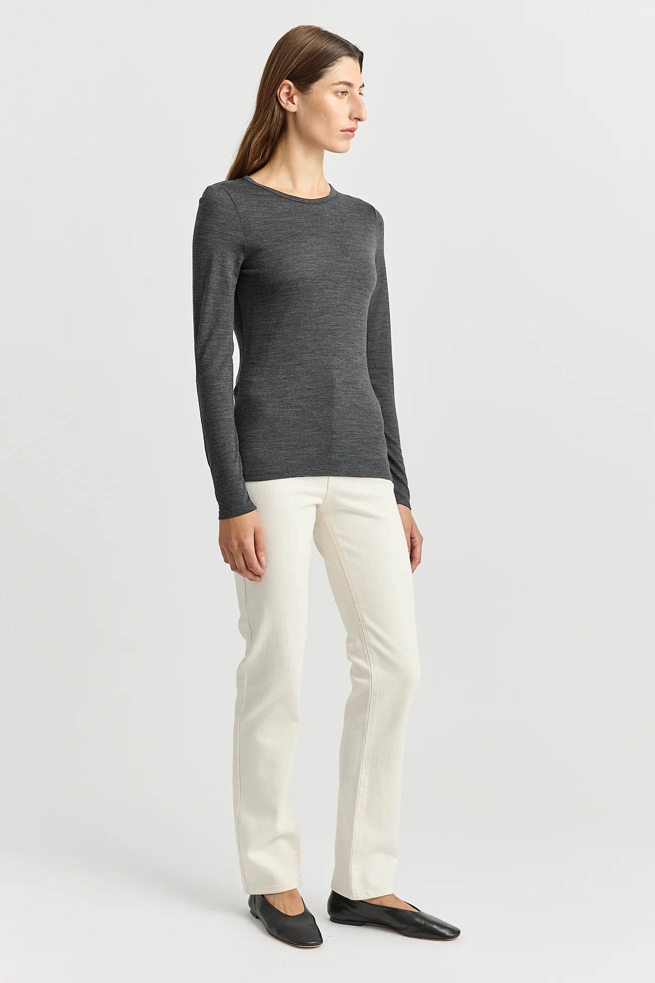 Crew Merino Tee | Charcoal -  - Beechworth Emporium