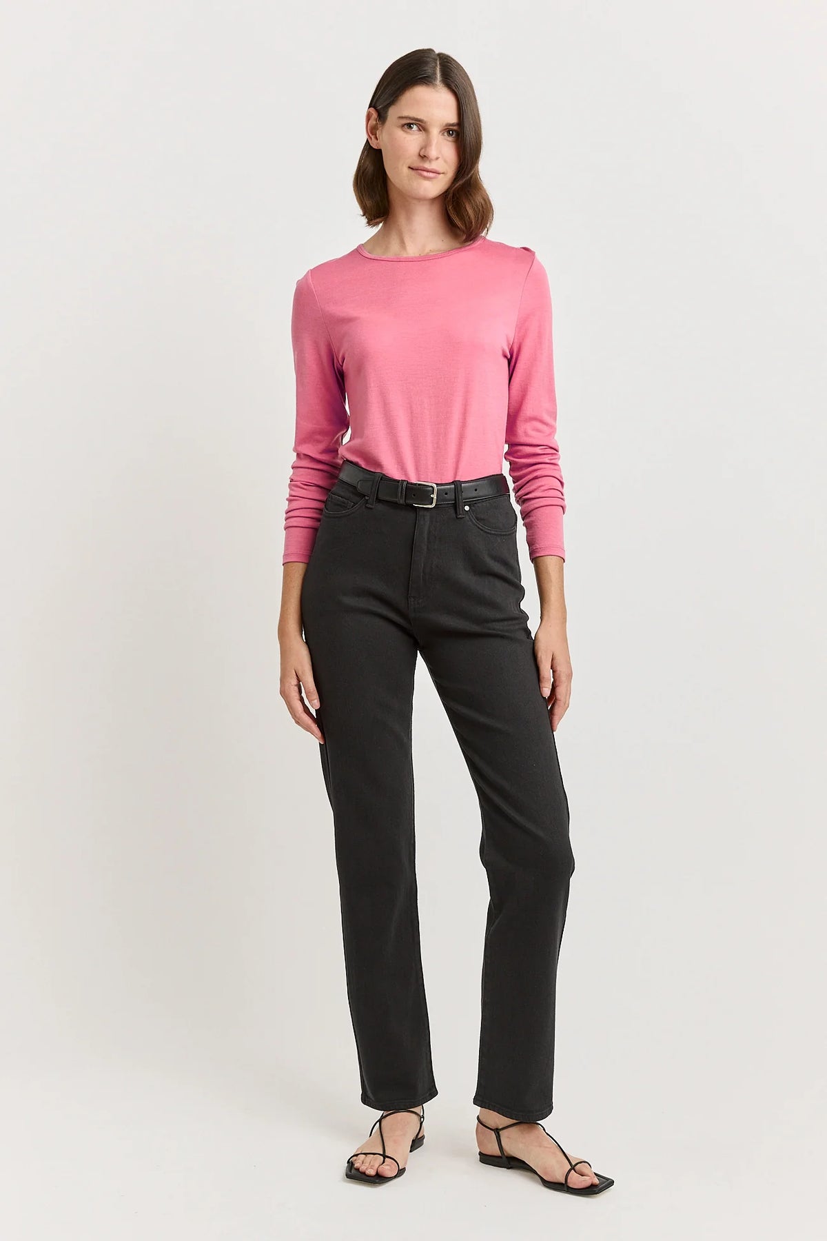 Crew Merino Tee | Flamingo