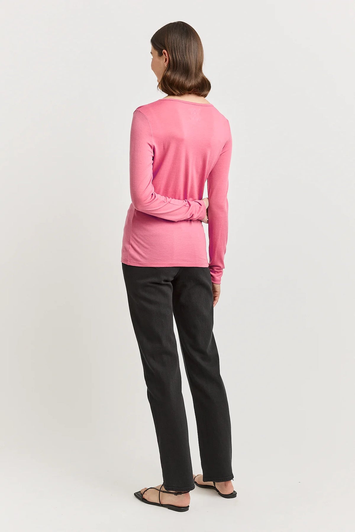 Crew Merino Tee | Flamingo