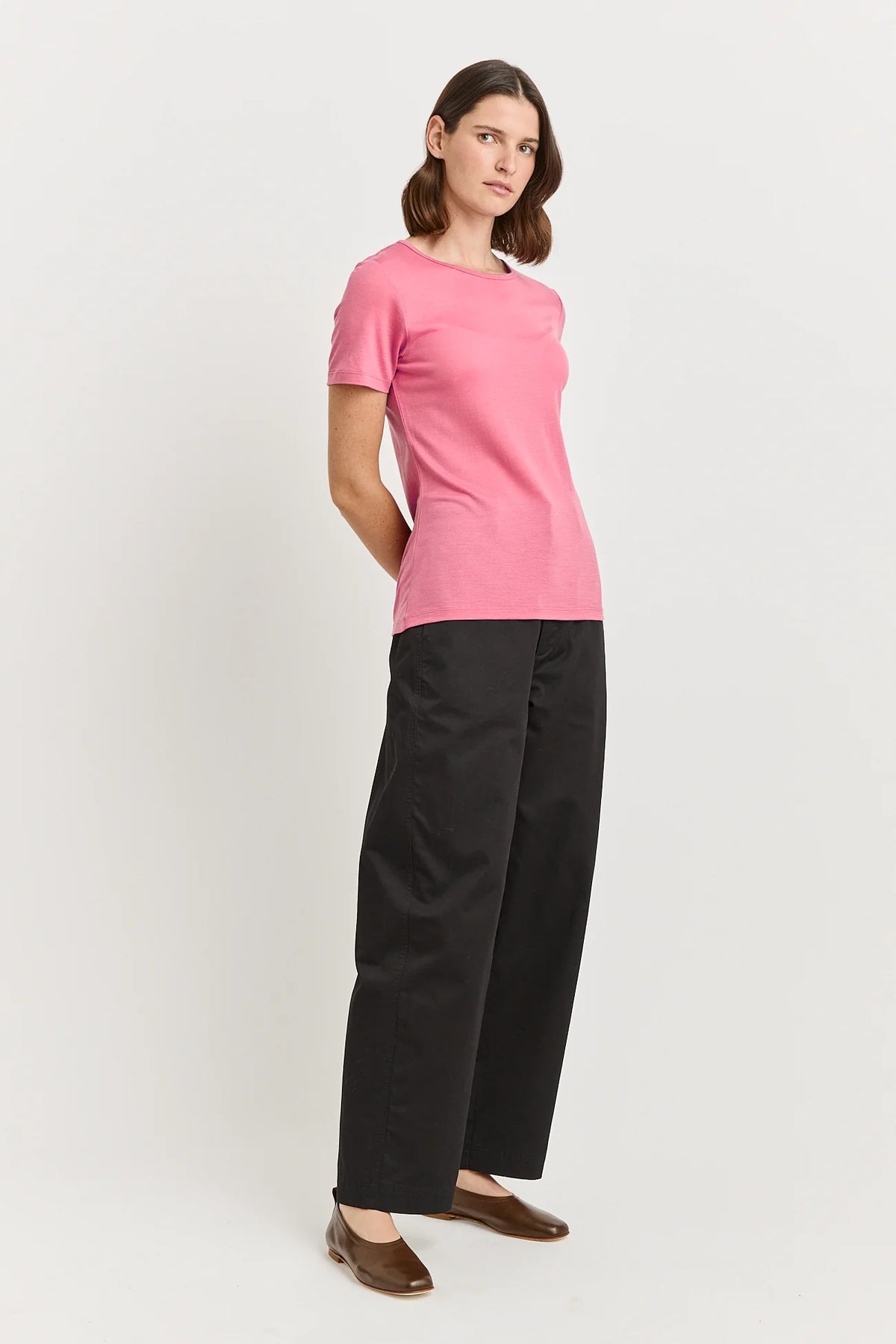 Short Sleeve Merino Tee | Flamingo