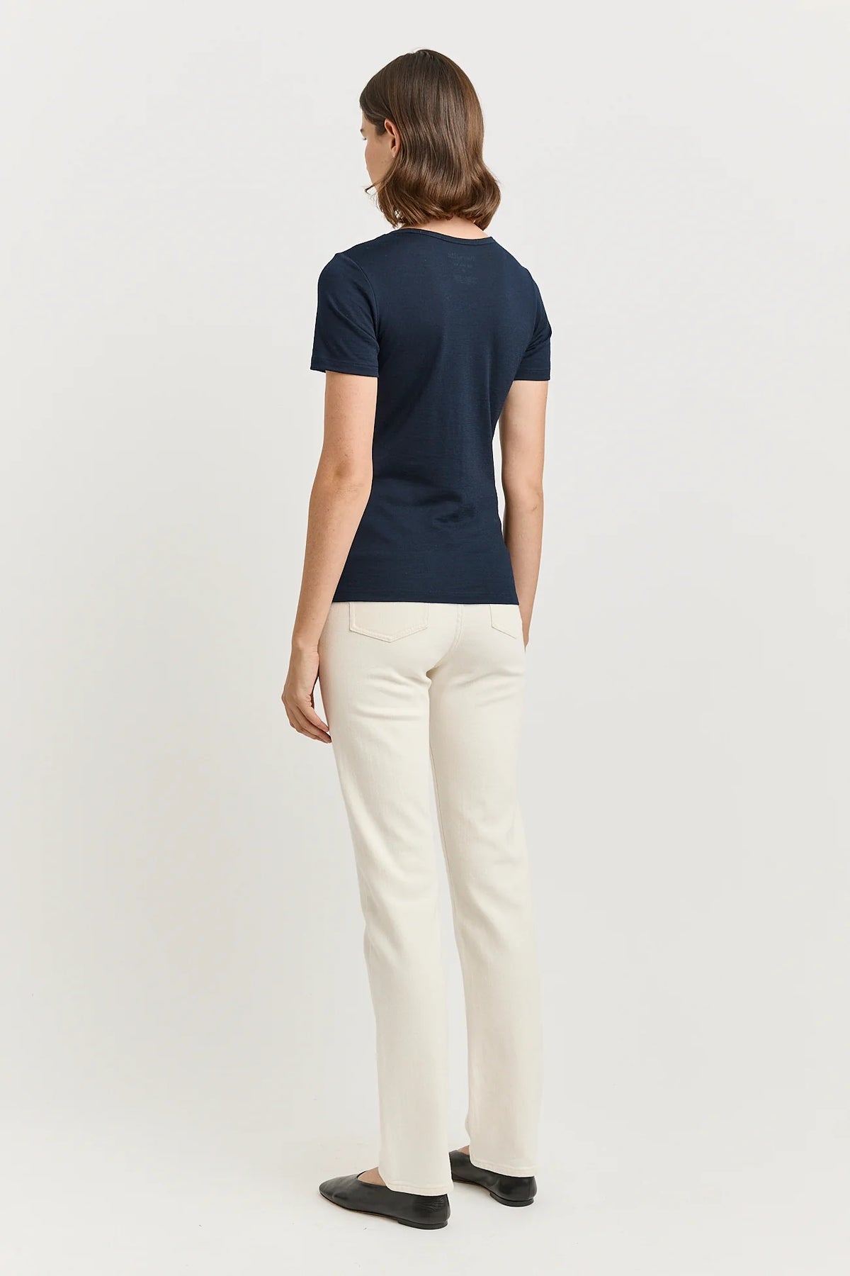 Short Sleeve Merino Tee | French Navy