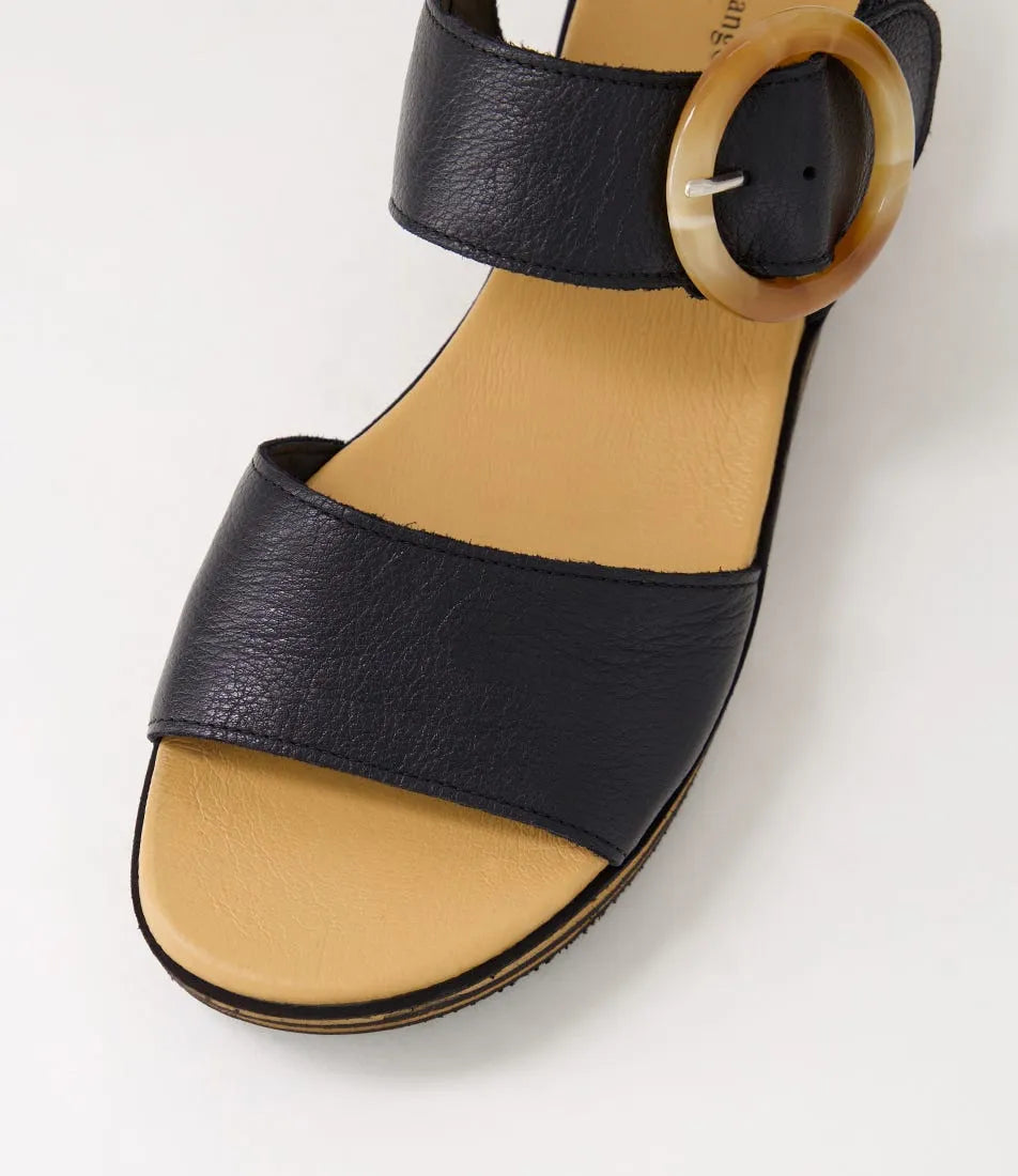 Cubbie Black Leather Sandals