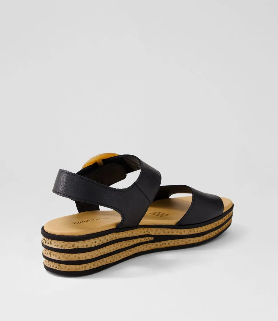 Cubbie Black Leather Sandals