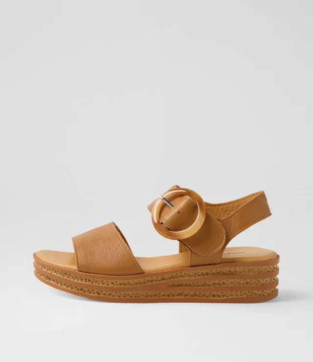 Cubbie Dark Tan Leather Sandals