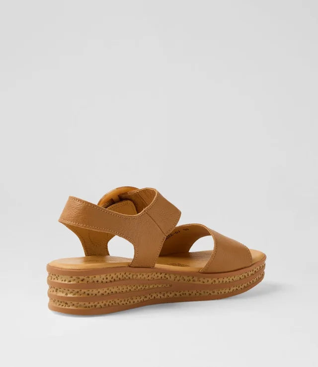 Cubbie Dark Tan Leather Sandals