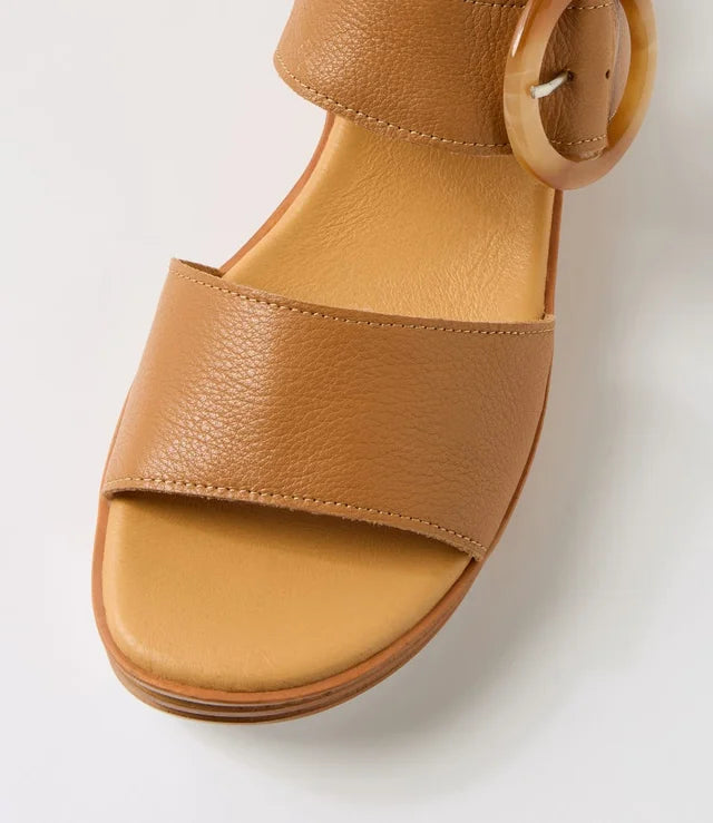 Cubbie Dark Tan Leather Sandals