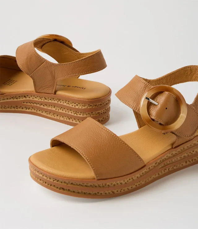 Cubbie Dark Tan Leather Sandals