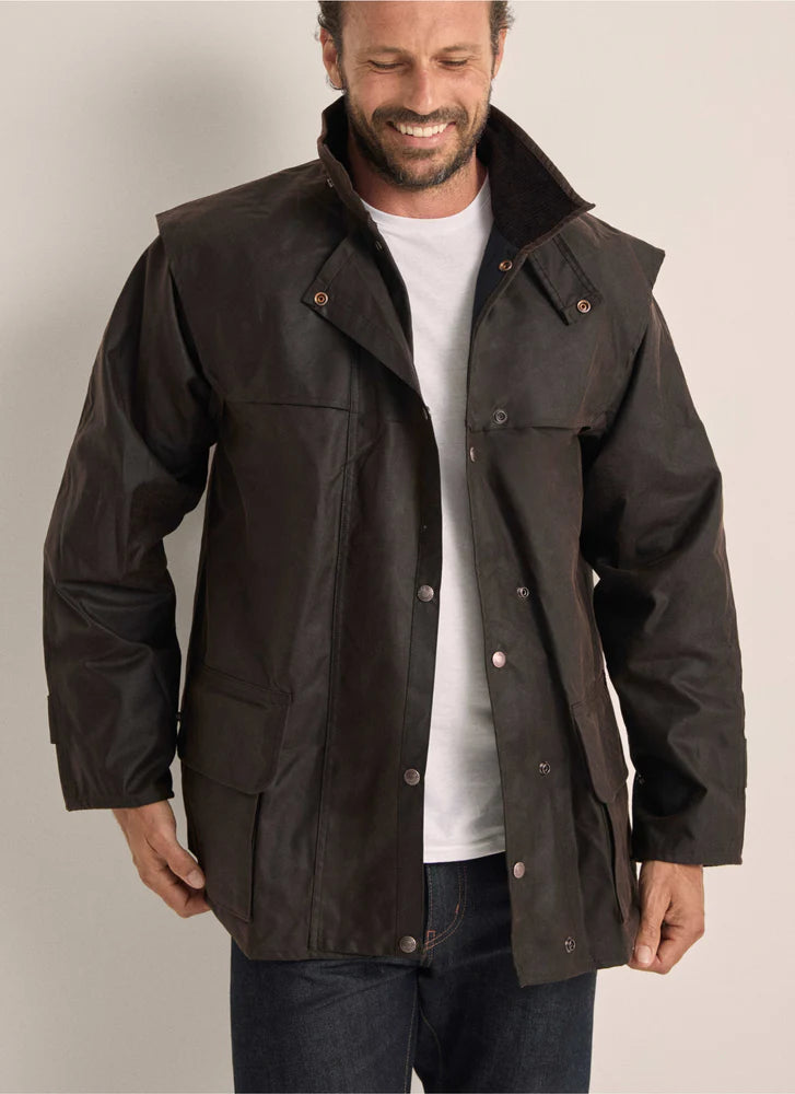 Jacket Drizabone Driza-Bone Bushman Heritage Wax Jacket Brown Webury