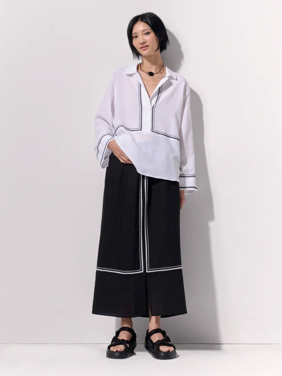 Embroidered Overshirt | White