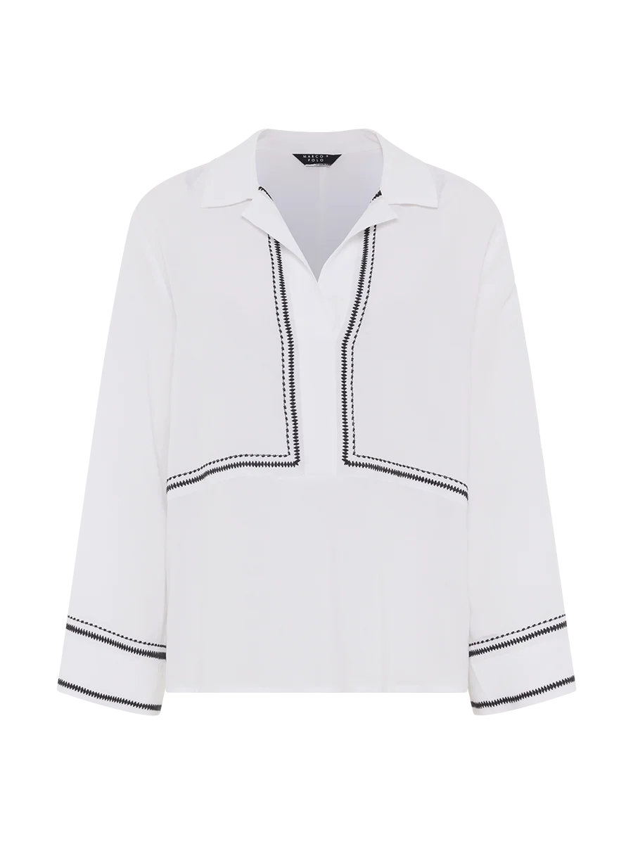 Embroidered Overshirt | White