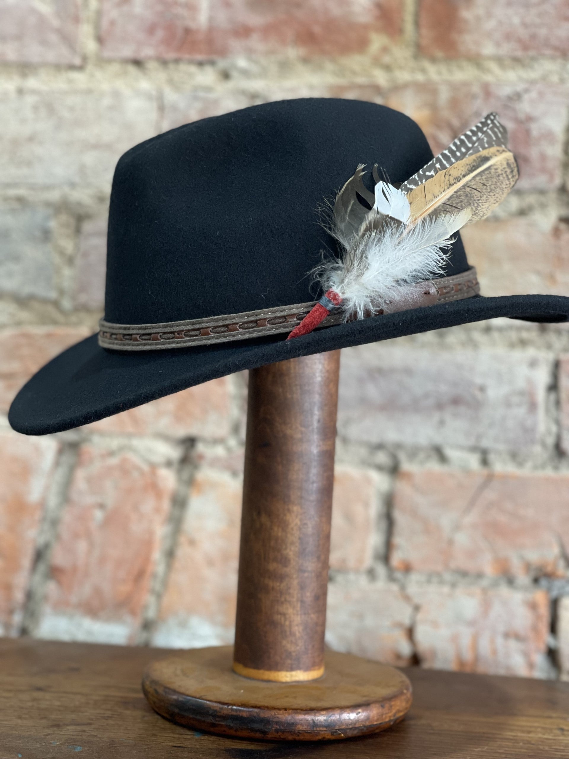 Johnny Crushable Wool Felt Safari | Black - - Beechworth Emporium