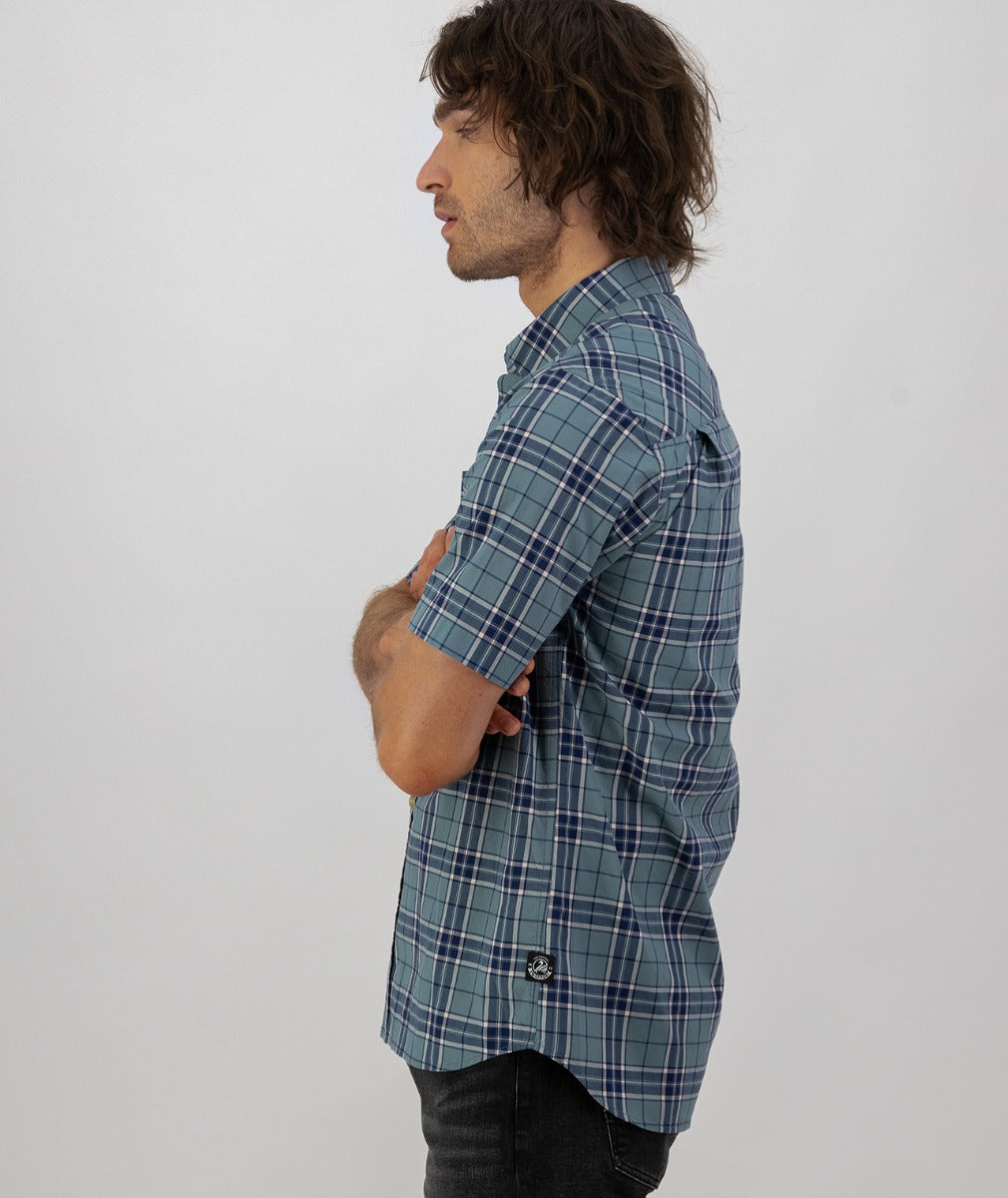 Grendon Short Sleeve Shirt | Fern/Navy Check - Swanndri - Beechworth Emporium