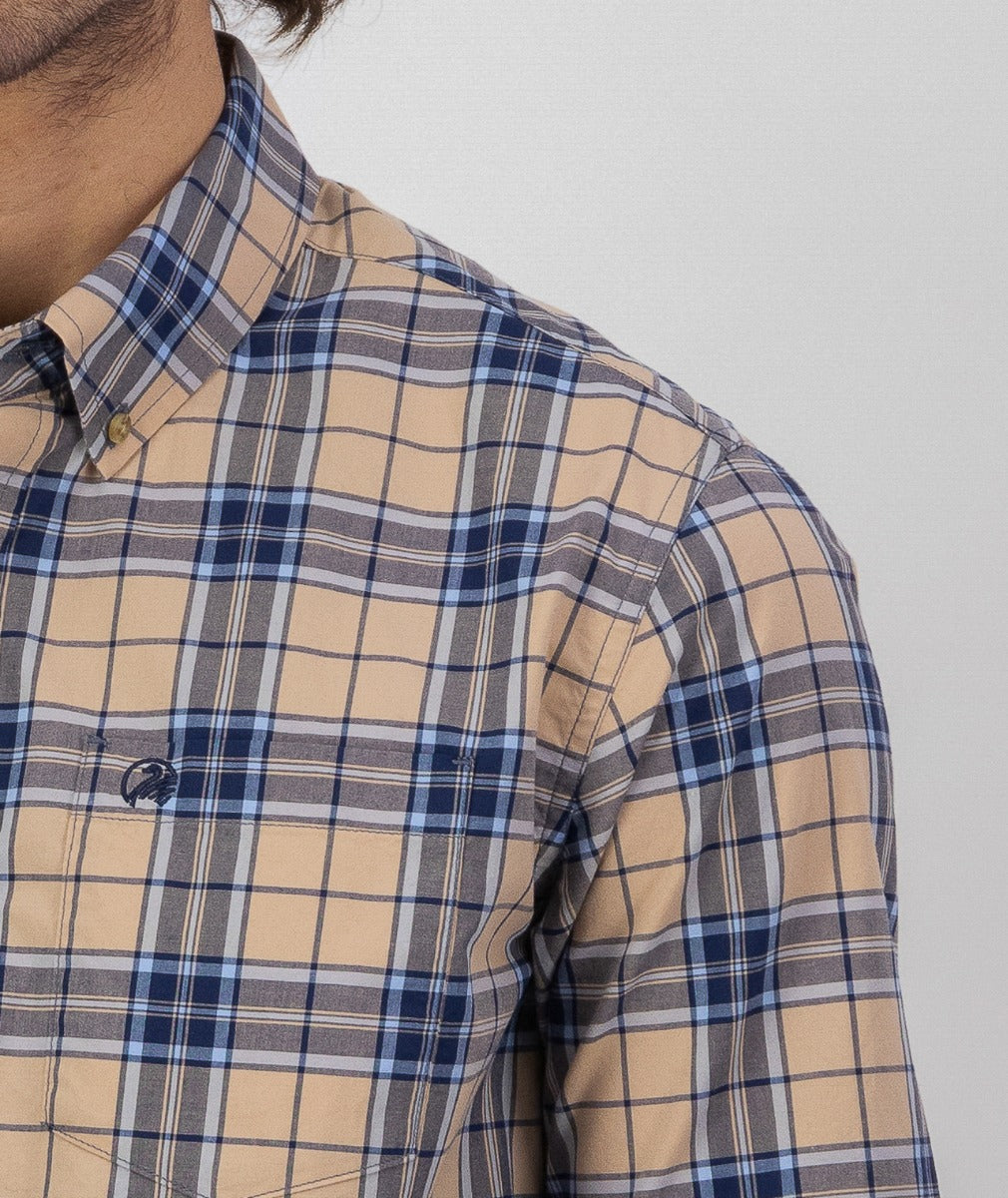 Grendon Short Sleeve Shirt | Pebble/Navy Check - Swanndri - Beechworth Emporium