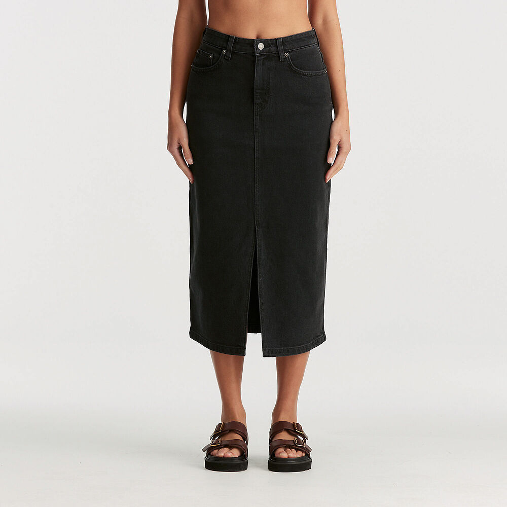 Hi Midi Skirt | Black Fortune - - Beechworth Emporium