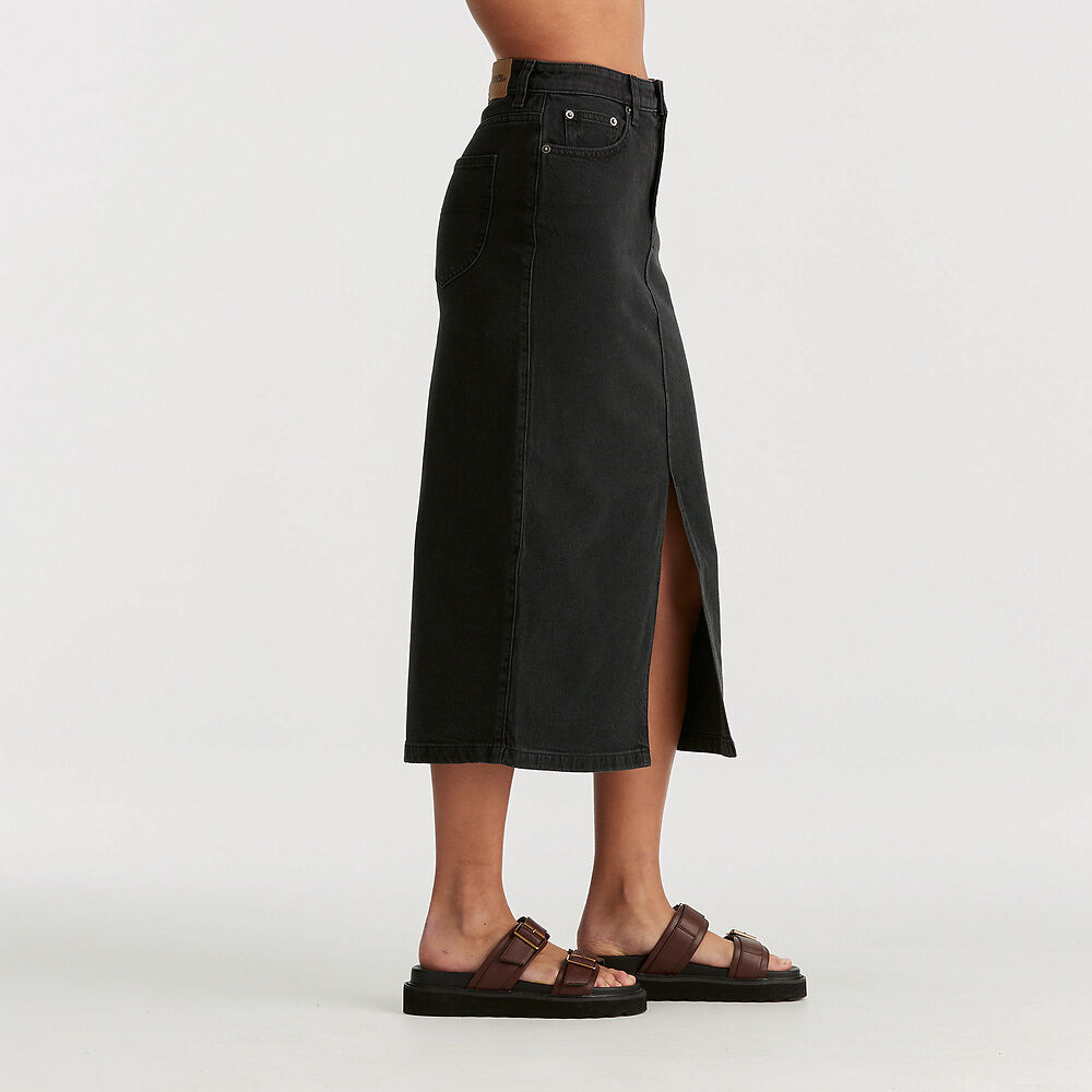Hi Midi Skirt | Black Fortune - - Beechworth Emporium