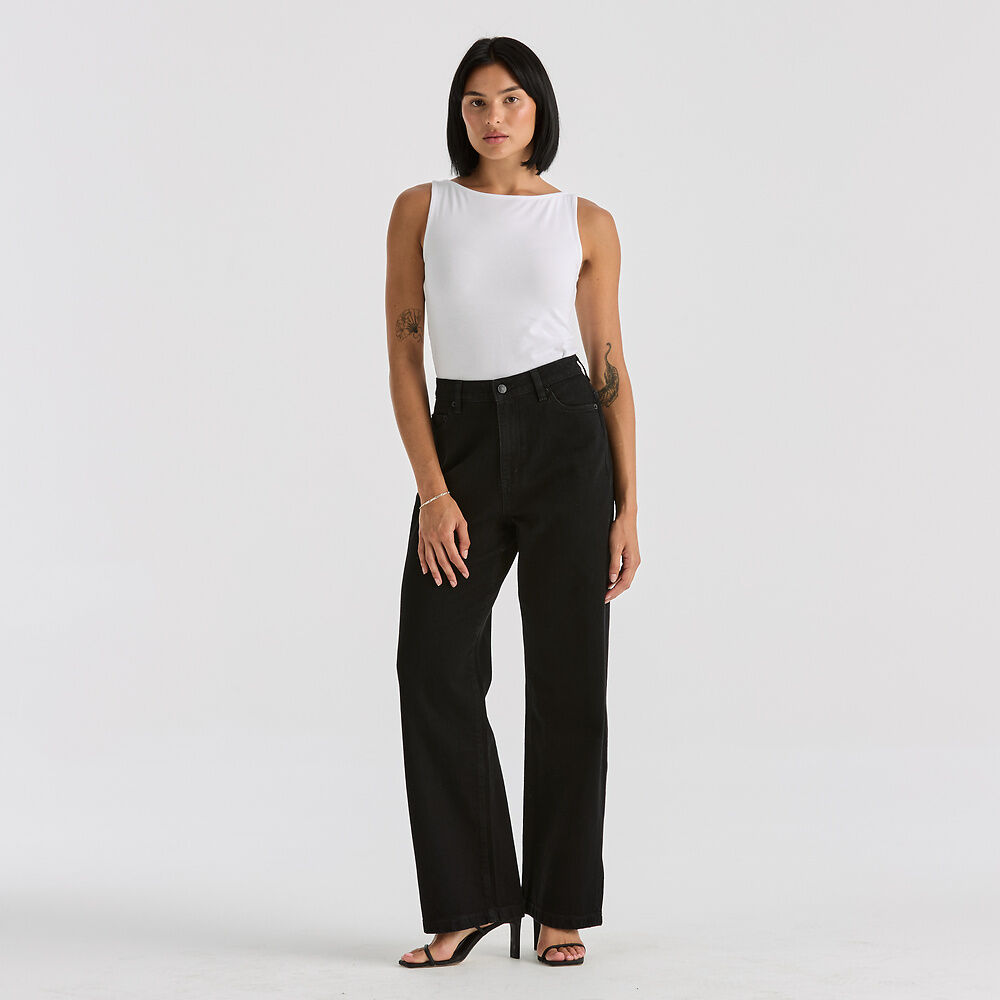 Hi Wide Jean | Washed Black -  - Beechworth Emporium