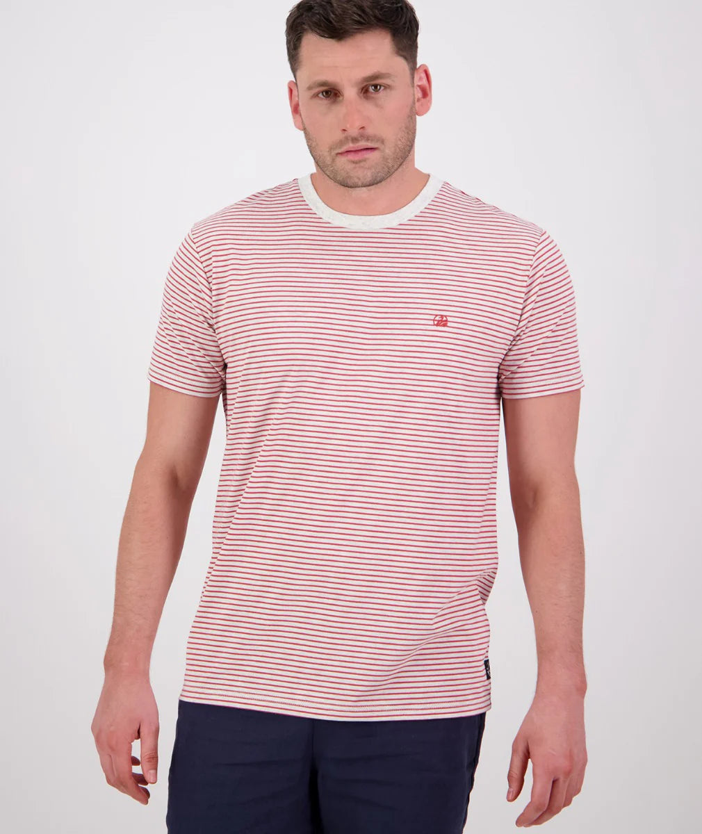 Hilderthorpe Stripe Tee | Campfire/Taupe Marle