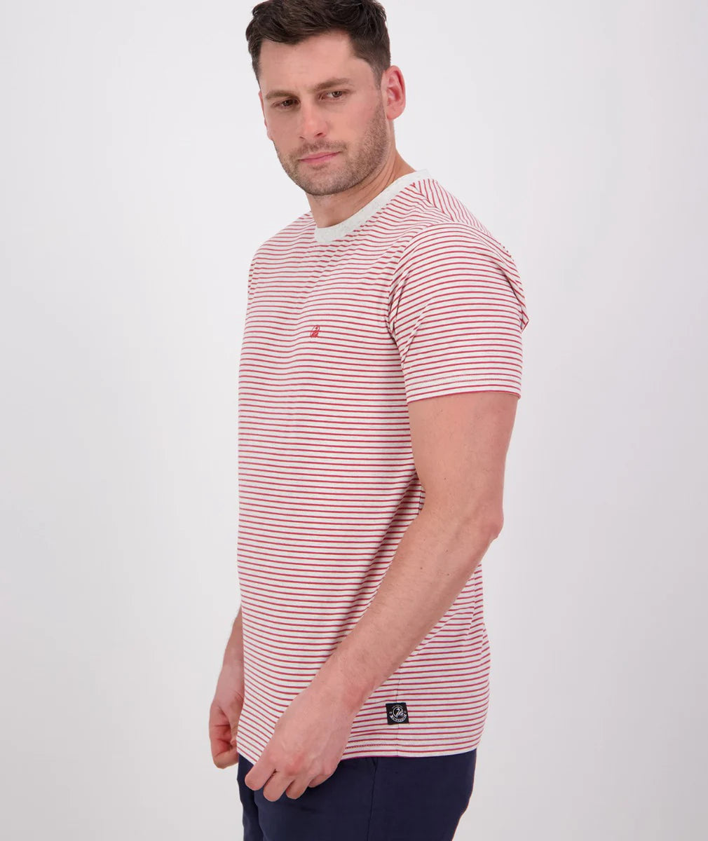 Hilderthorpe Stripe Tee | Campfire/Taupe Marle