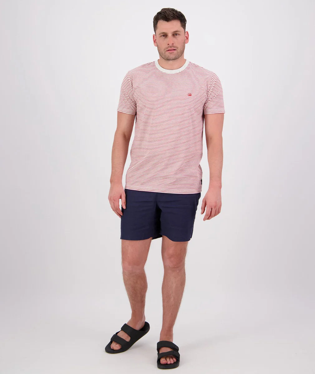 Hilderthorpe Stripe Tee | Campfire/Taupe Marle