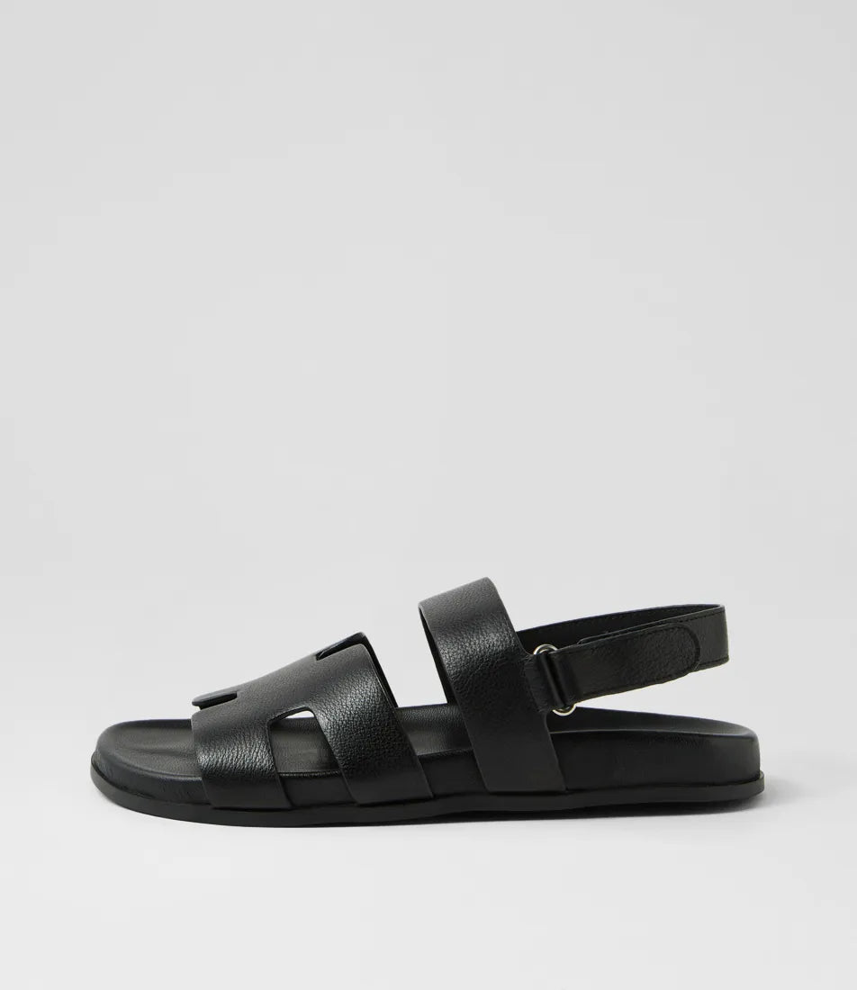 Hopeful Black Leather Sandals