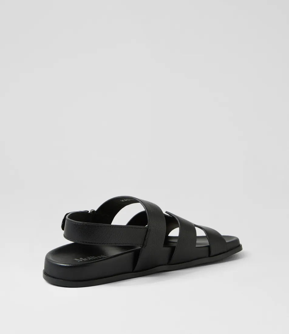 Hopeful Black Leather Sandals