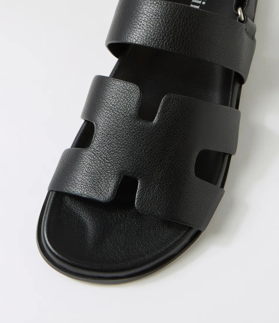 Hopeful Black Leather Sandals