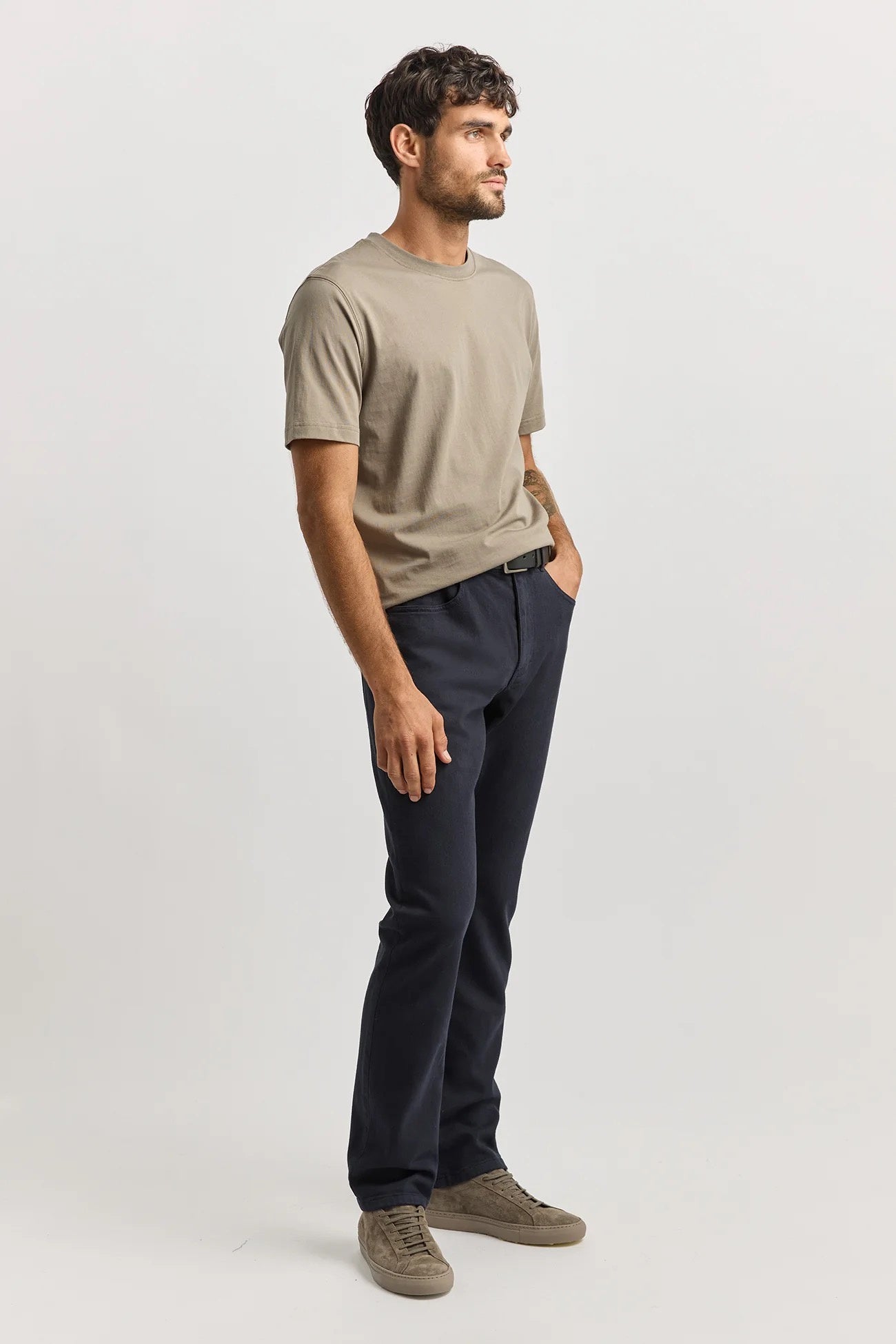 Regular Merino Denim Jean | Navy