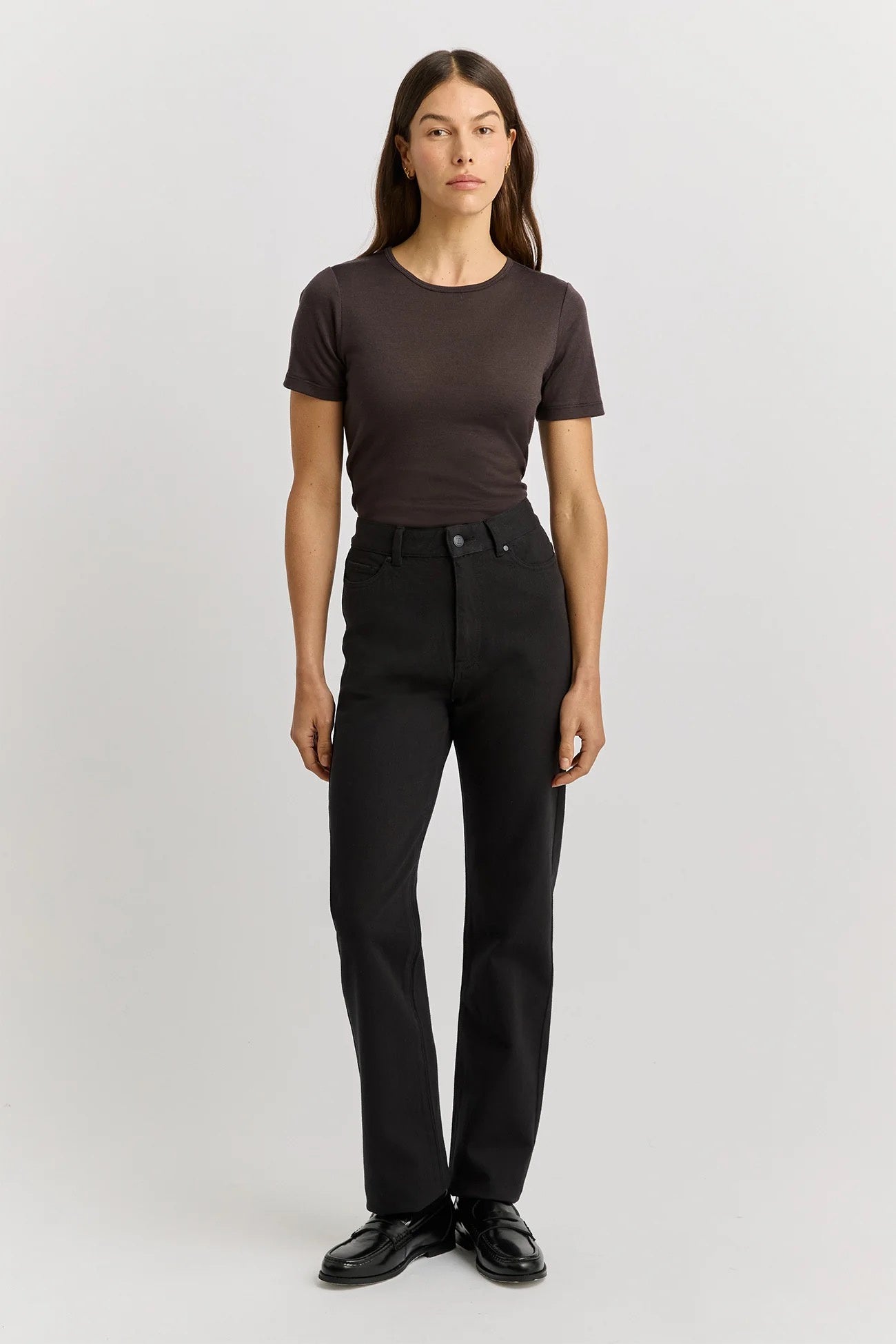 Straight Leg Merino Denim Jean | Black