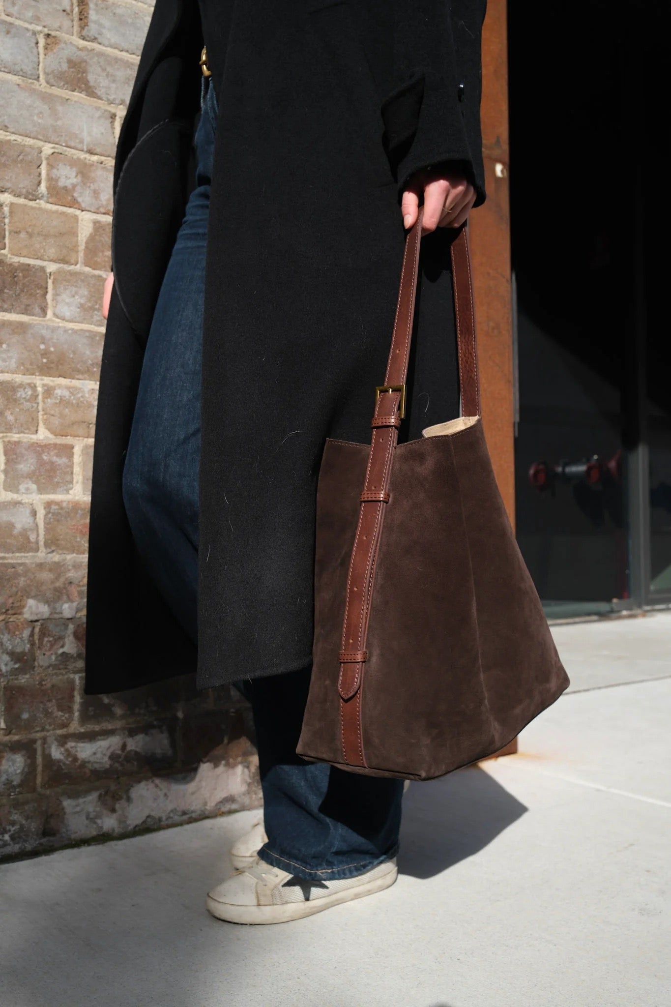 Suede Cabas Tote | Chocolate