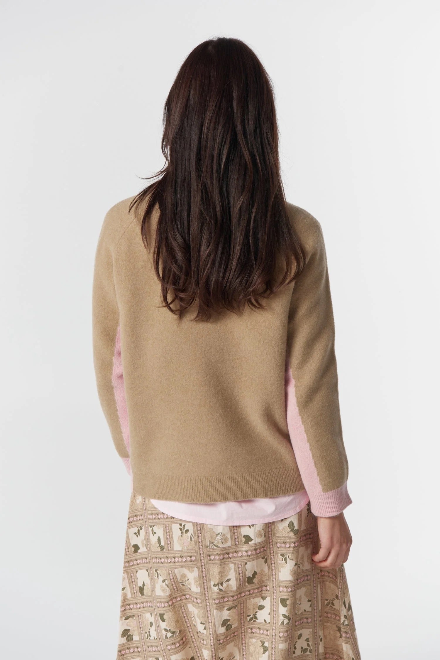 Drover Brushed Merino Jumper | Light Camel\Blush