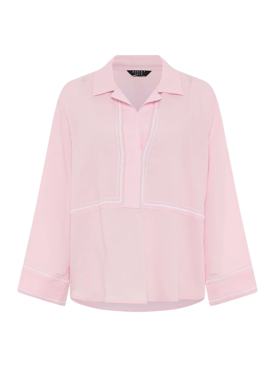Embroidered Overshirt | Blush Pink