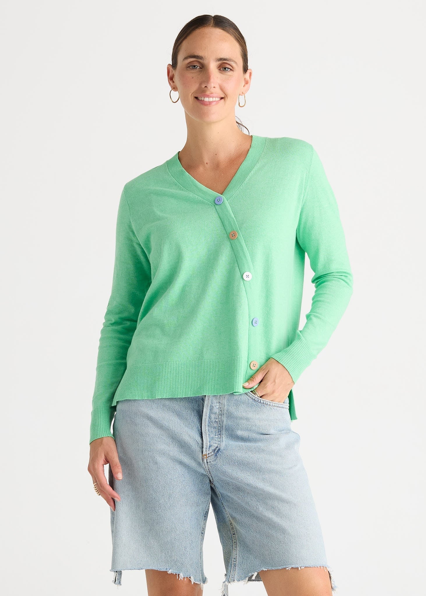 Button Angle Top | Jelly Mint