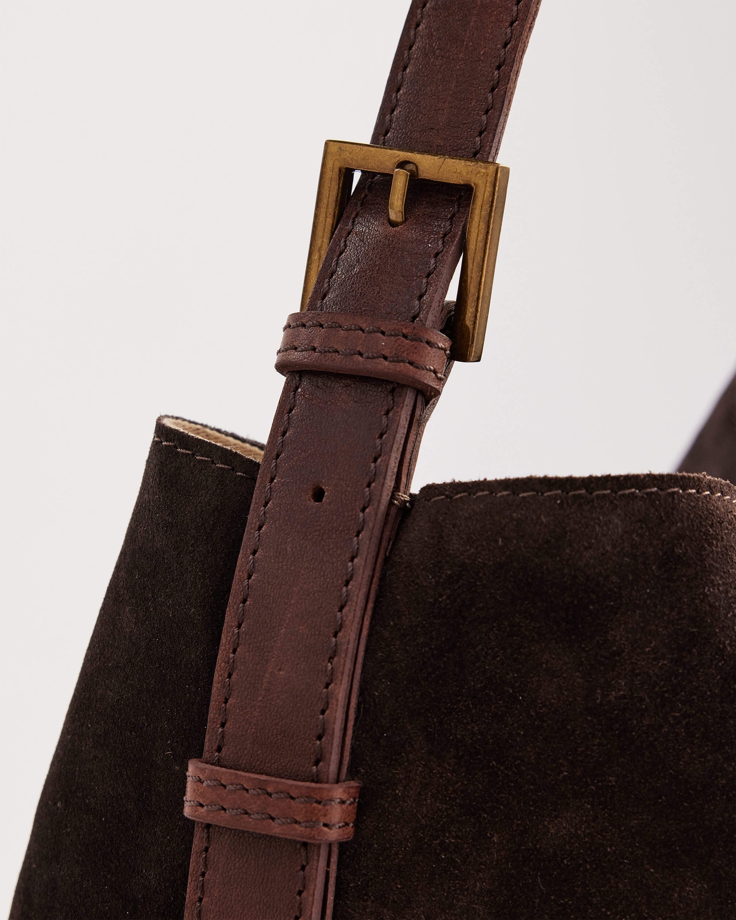 Suede Cabas Tote | Chocolate