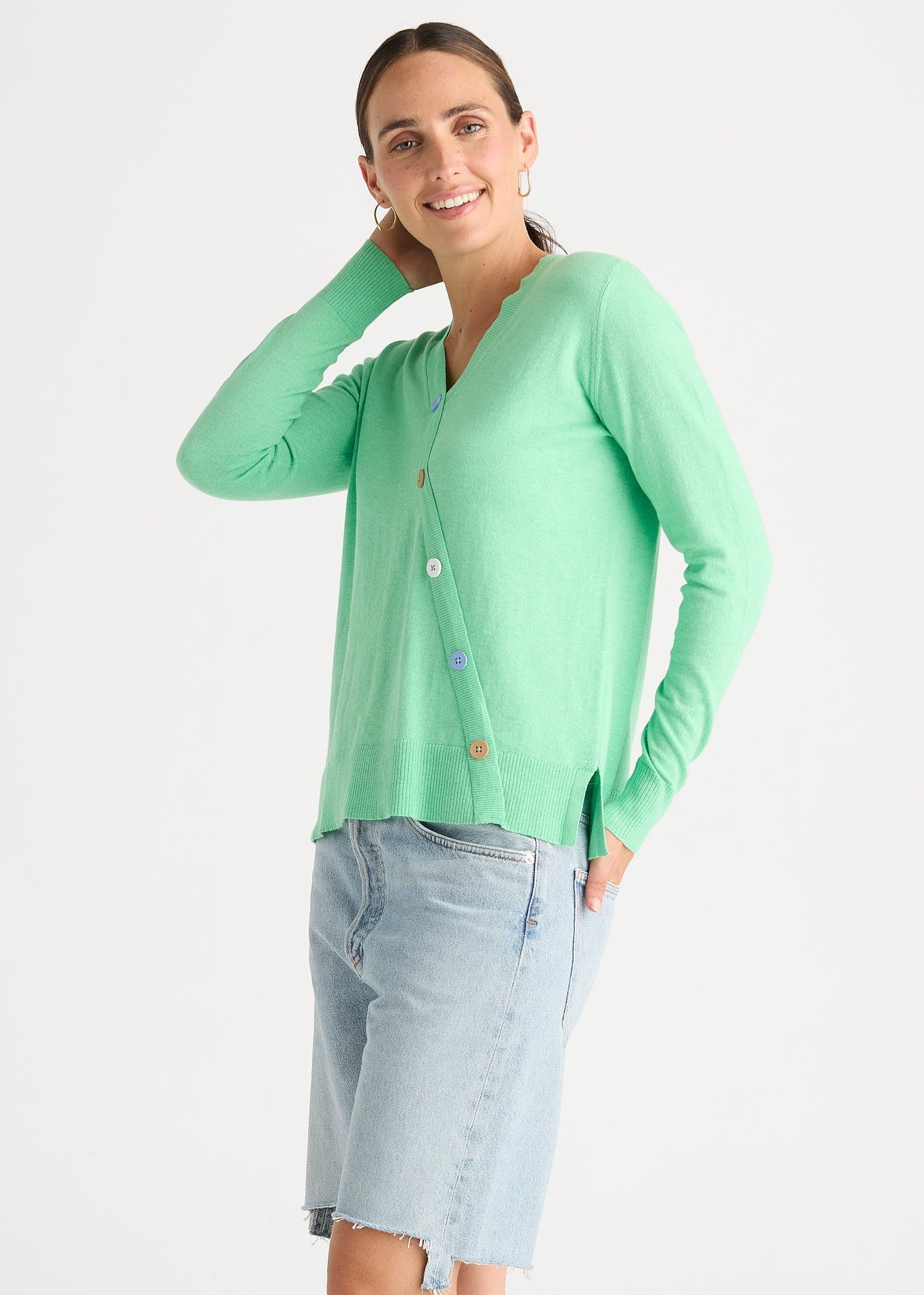 Button Angle Top | Jelly Mint