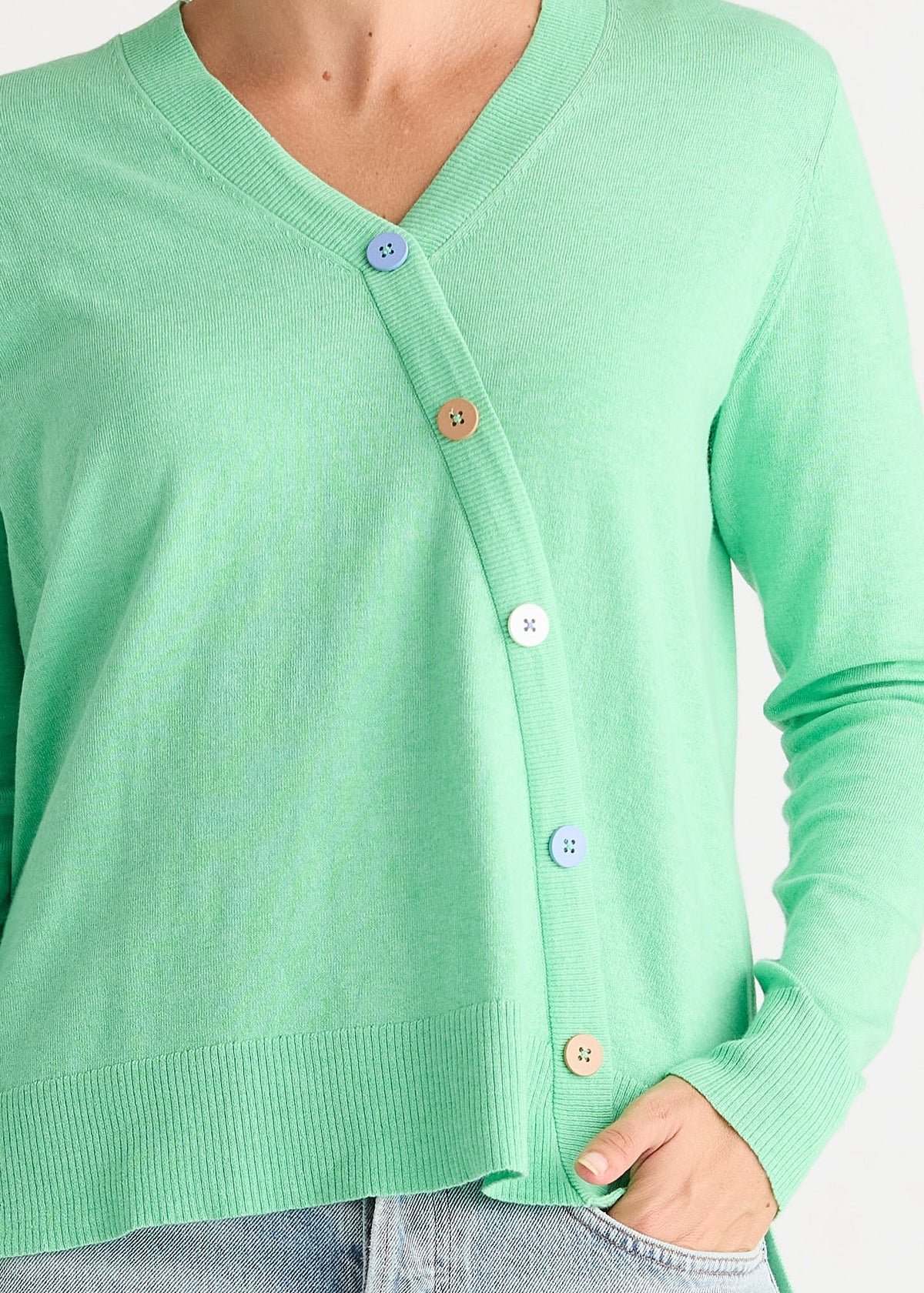 Button Angle Top | Jelly Mint