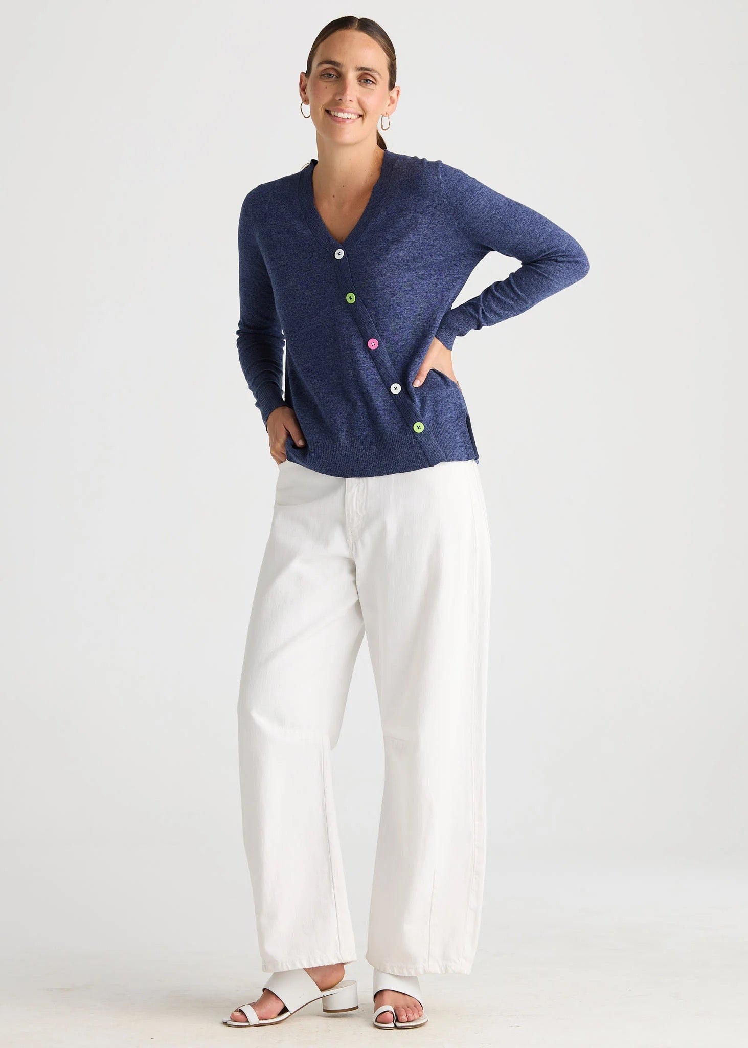 Button Angle Top | Denim