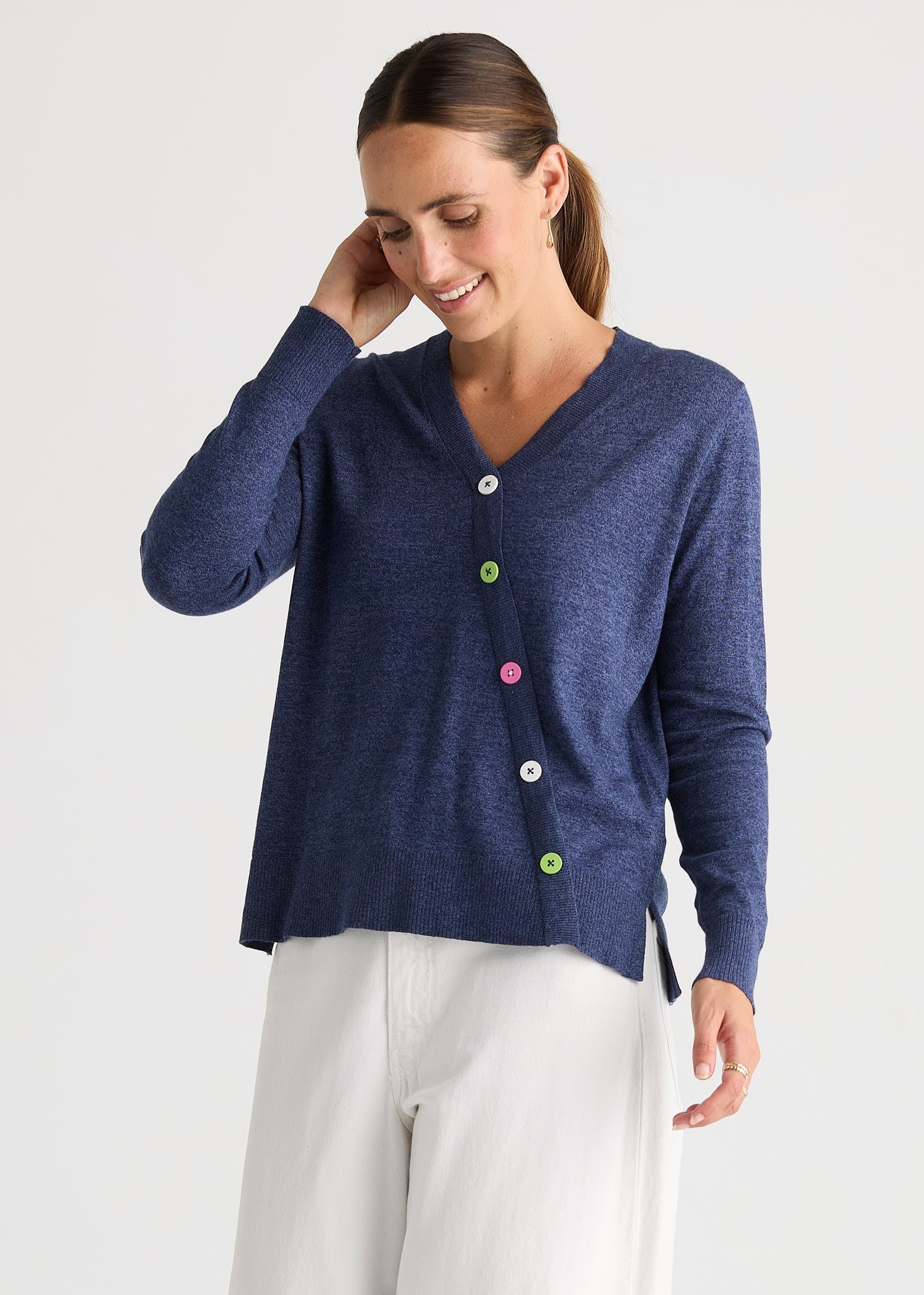 Button Angle Top | Denim