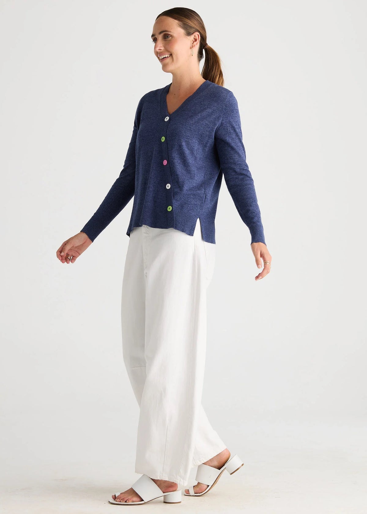 Button Angle Top | Denim
